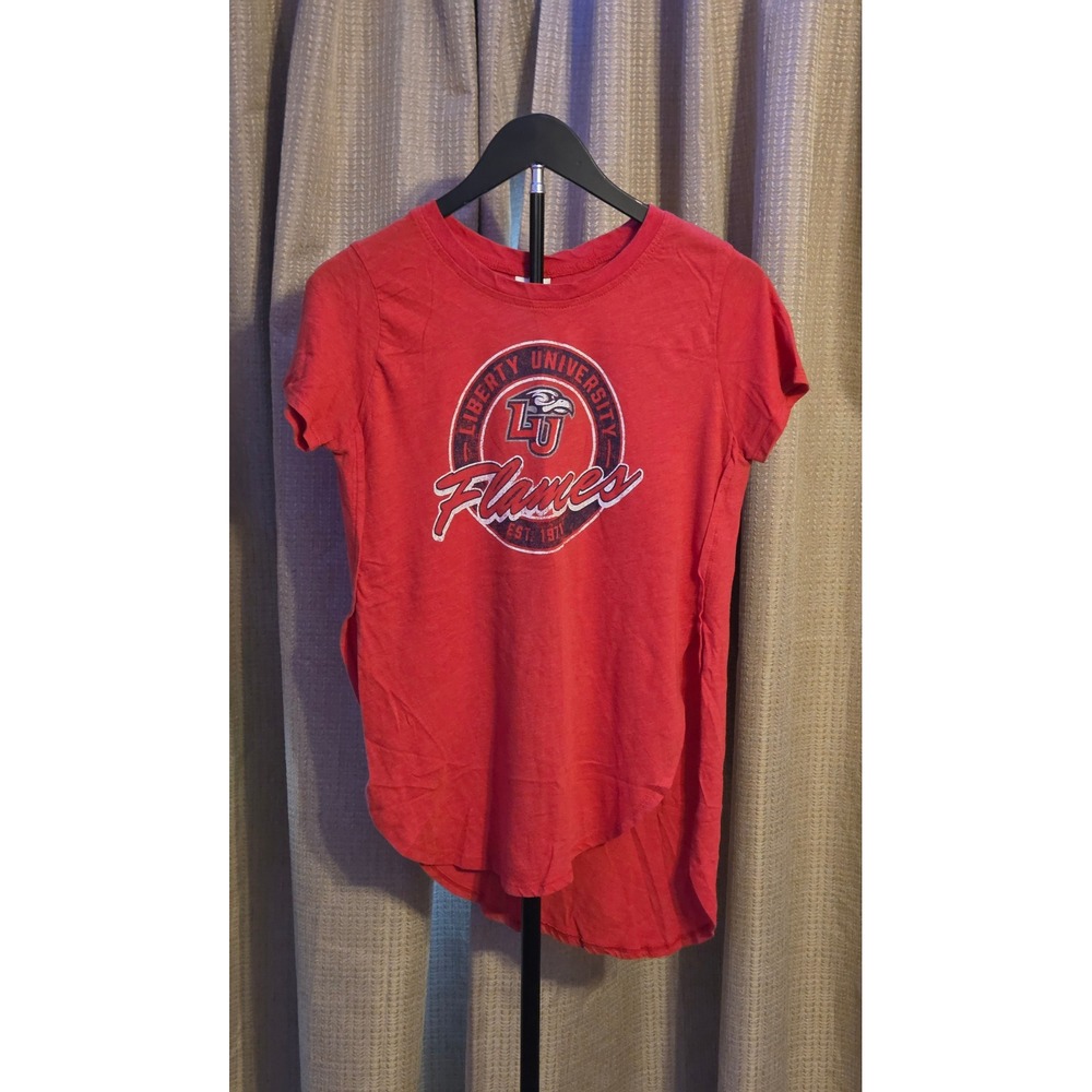 Rivalry Threads Liberty University Flames T-Shirt Women's Size Small (4/6) Red